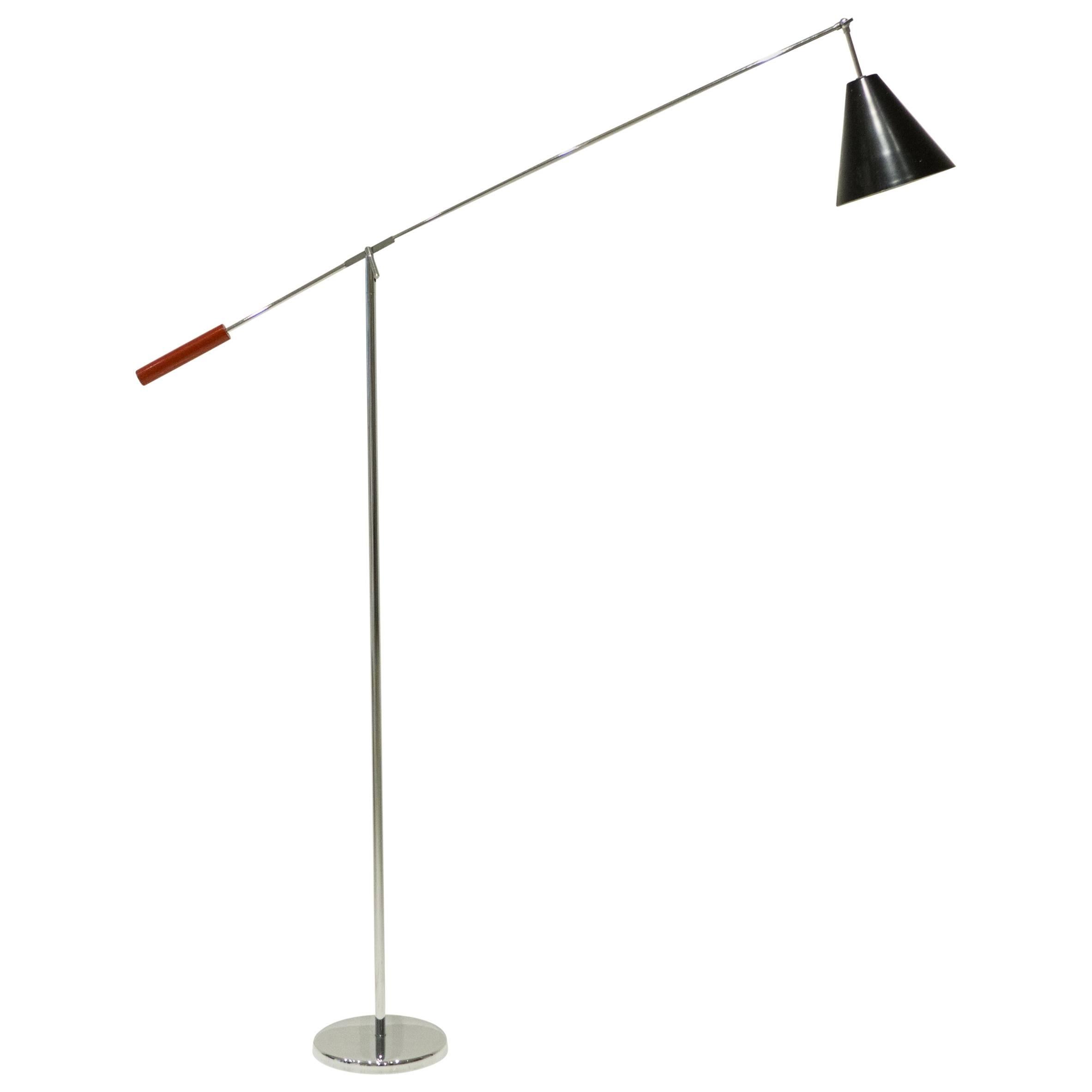 Tall Single Arm Floor Lamp by Robert Sonneman
