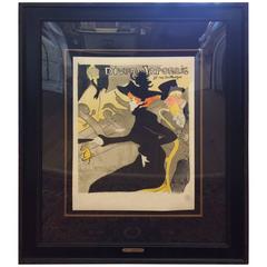 Vintage Signed Color Lithograph of Toulouse-Lautrec Painting