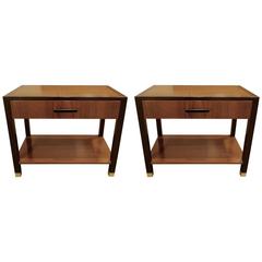 Pair of Mid-Century Two-Tiered Nightstands or End Tables by Harvey Probber