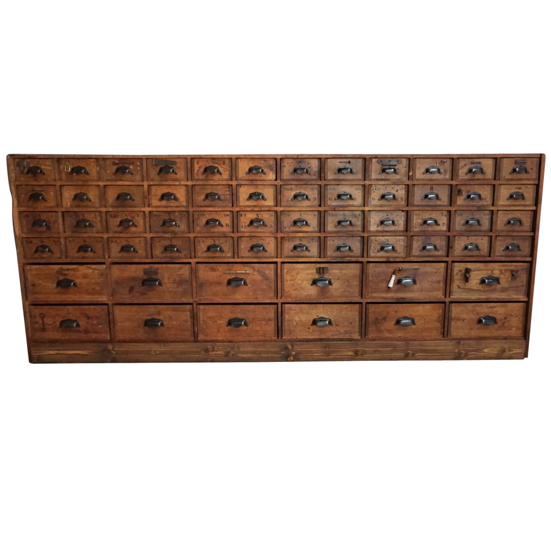 Vintage French Oak Apothecary Cabinet, 1920s-1930s