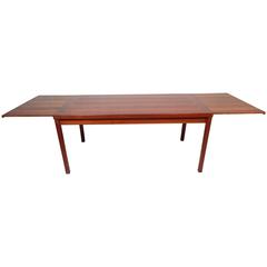 Impressive Mid-Century Modern Teak Draw-Leaf Dining Table 3