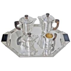 Art Deco Silver Plate Tea and Coffee Service, France, circa 1930