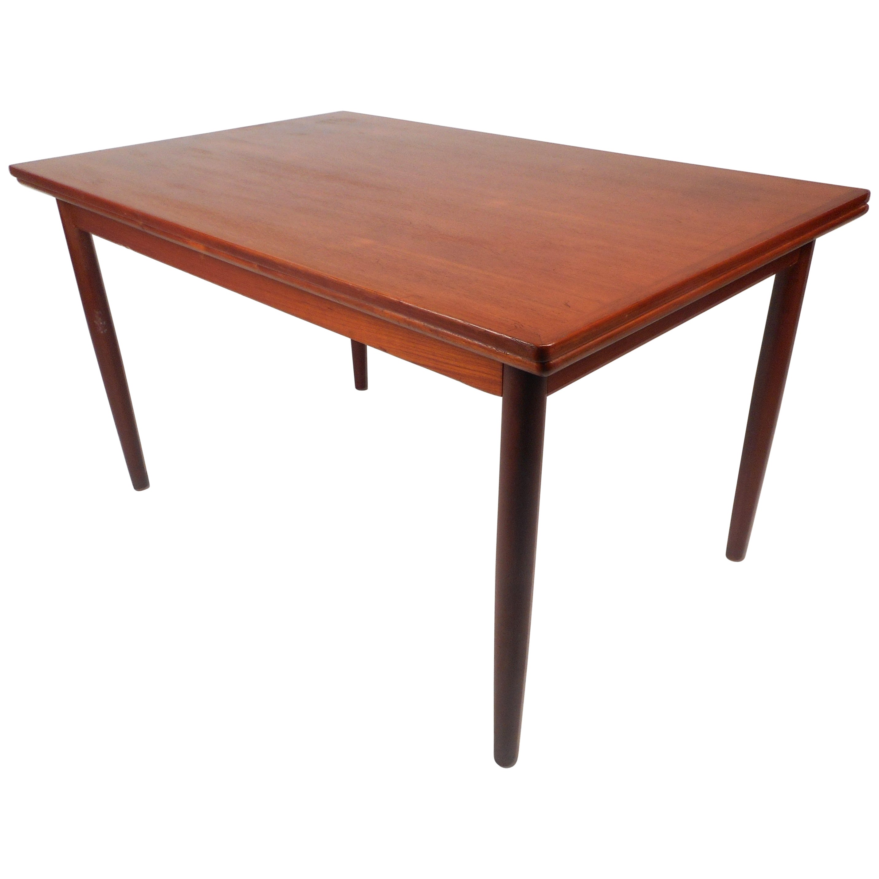 Baker MidCentury Modern Walnut Oval Dining Table with One Leaf at 1stDibs