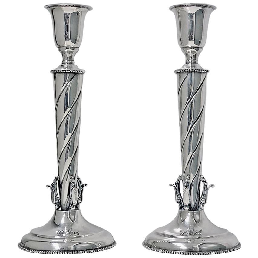 William de Matteo Large Sterling Candlesticks, circa 1950