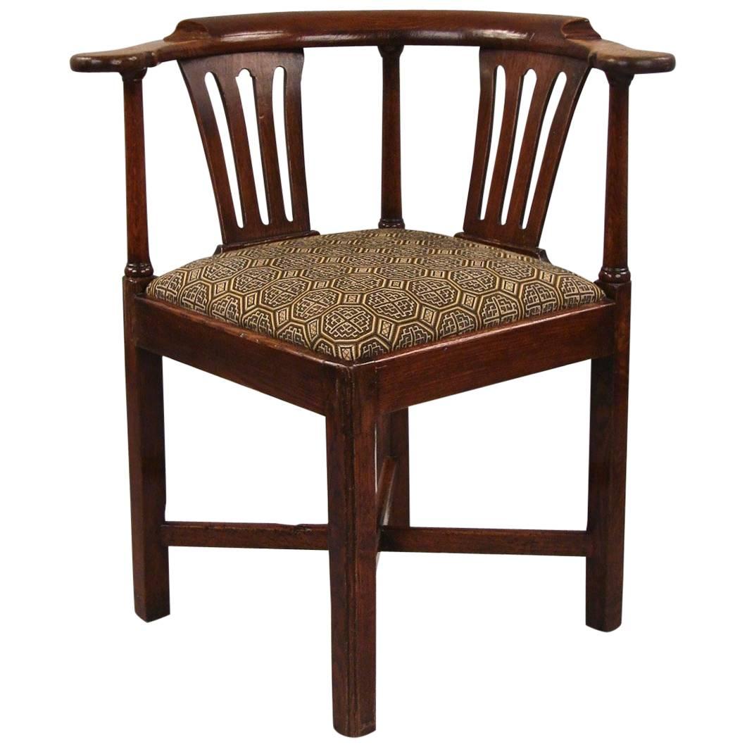 English George III Oak Corner Chair