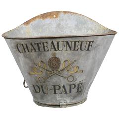 French Tole Wine Grape Gathering Basket from Chateau-Neuf Du-Pape