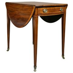 George III Mahogany and Rosewood Banded Pembroke Table