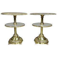 Pair Of Victorian Silver Plated And Glass End Tables 7