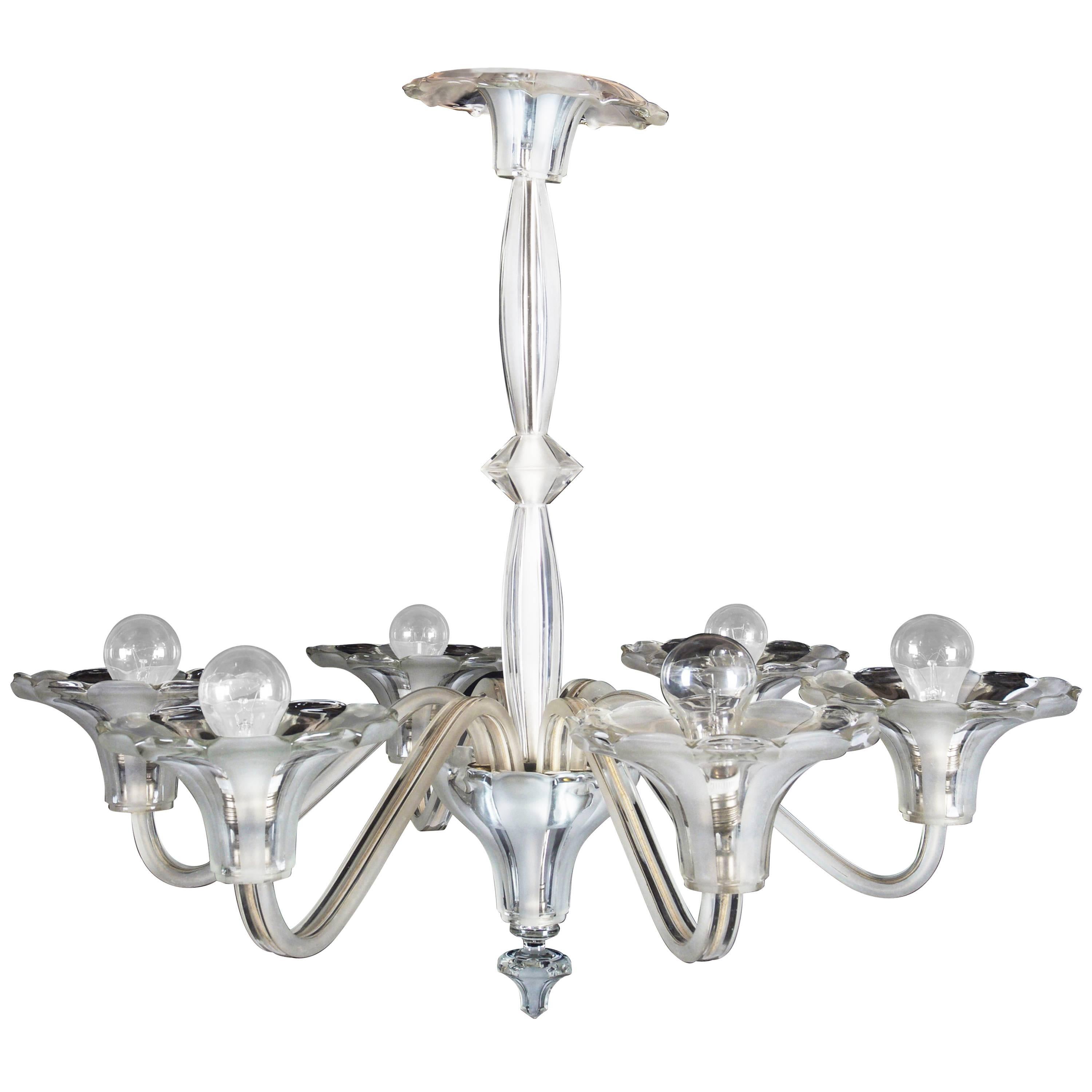 Vintage Bohemian Glass Chandelier For Sale