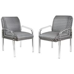 Chic Pair of Lucite Armchairs by Lion in Frost, 1970
s