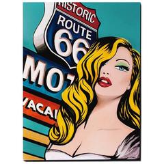 Red Lips on 66, Pop Art Painting, 2016