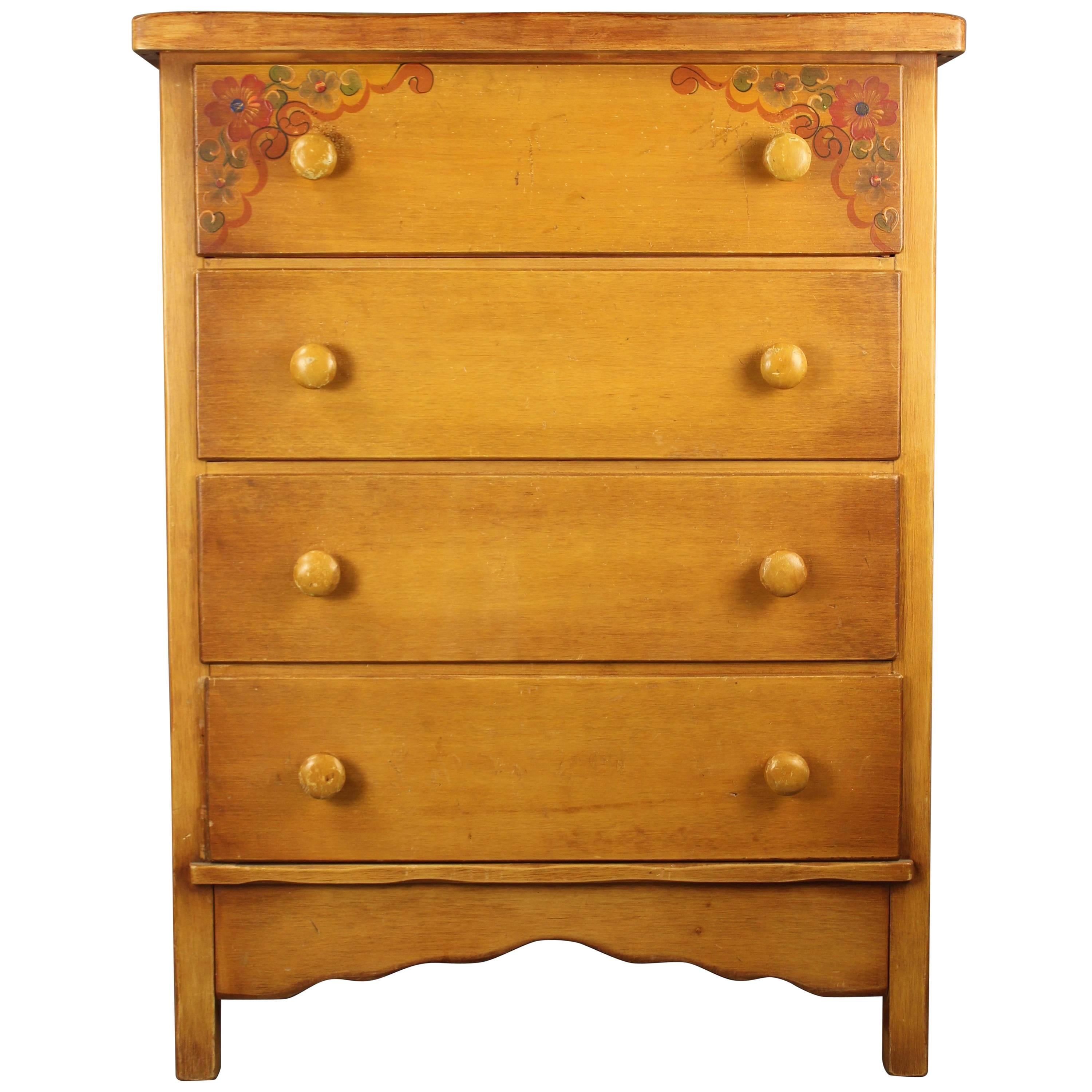 Coronado Four-Drawer Dresser with Hand-Painted Flowers