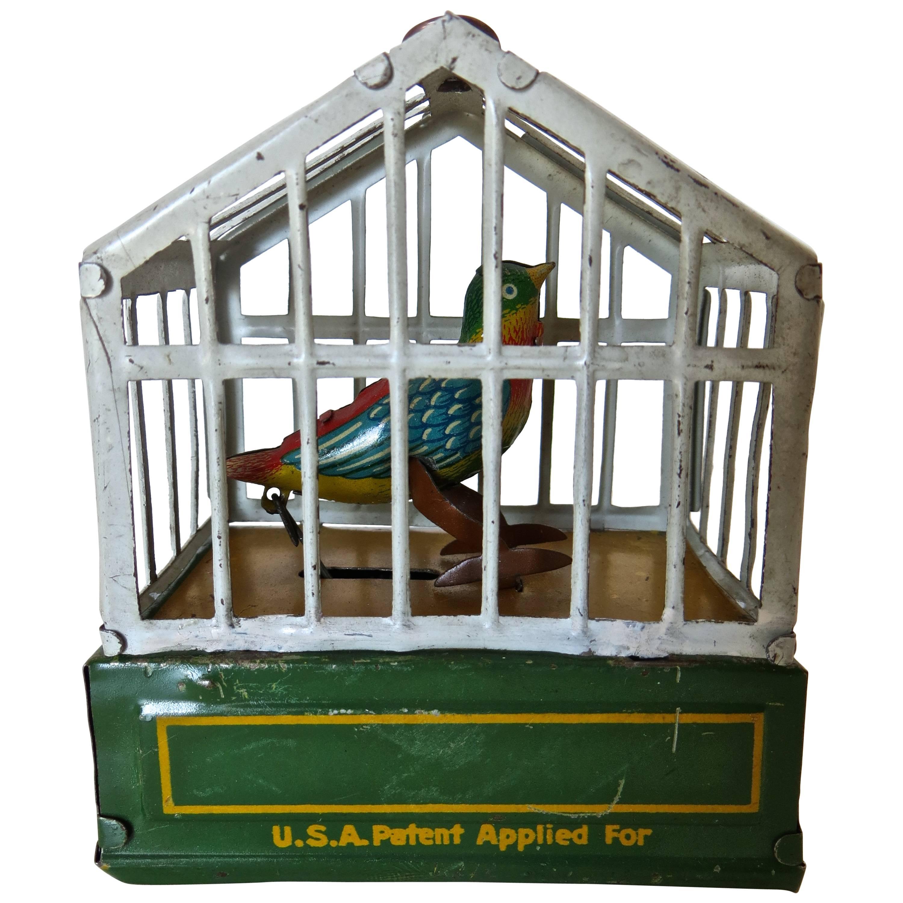 German "Song Bird in Cage" Toy, circa 1920