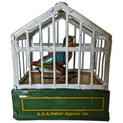 Antique German "Song Bird in Cage" Toy, circa 1920