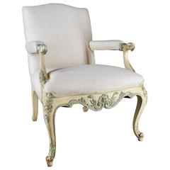 Early 20th Century French Hand-Painted Fauteuil Armchair 4
