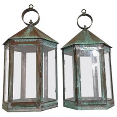 Elegant Pair of Hanging Candle Garden Lanterns Elegant Pair of Hanging Candle Garden Lanterns