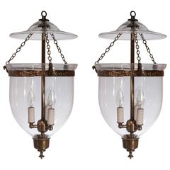 Pair of 19th Century Bell Jar Lanterns