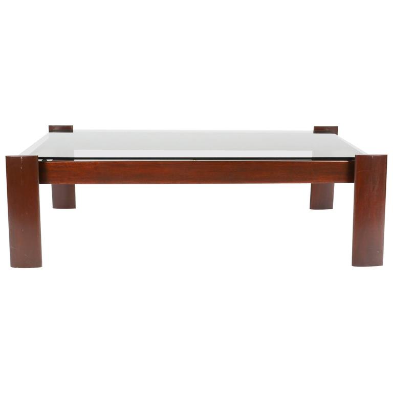 Smoked Gl Coffee Table With Brazilian Rosewood Frame By Percival Smoked Gl Coffee Table With Brazilian Rosewood Frame By Percival Lafer For