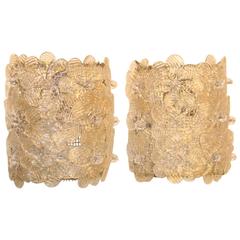 Pair of Seguso Wall Sconces Murano Art Glass, 1960s 2