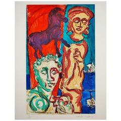 Malcolm Morley Print Trojan Calvacade from Odysseys of Enoch Suite, 1986 2