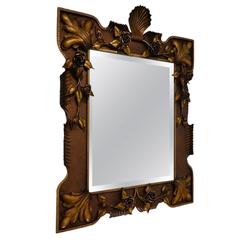 Italian Floral Gilded Tole Mirror, Neoclassical, circa 1940s 2