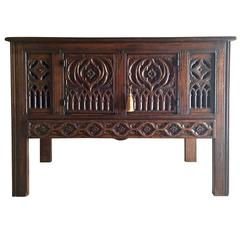 Early 19th Century Heavily Carved Sideboard Gothic Pugin Style