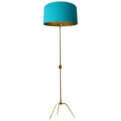 French MidCentury Bagues Brass Bamboo Mid-Century  Floor Lamp, 1950s Design,  