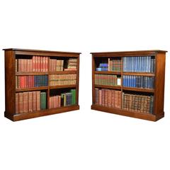 Pair of Walnut Open Bookcases 12