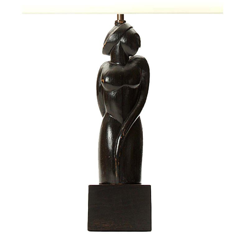 Lampada da tavolo a figura femminile dagli USA