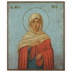 Antique 19th Century Russian Icon Saint Paraskeva of Iconium