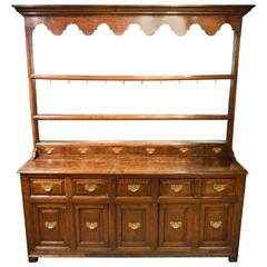 Good Oak 18th Century Antique Dresser and Rack