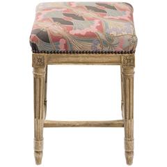 French Carved Wood Ottoman