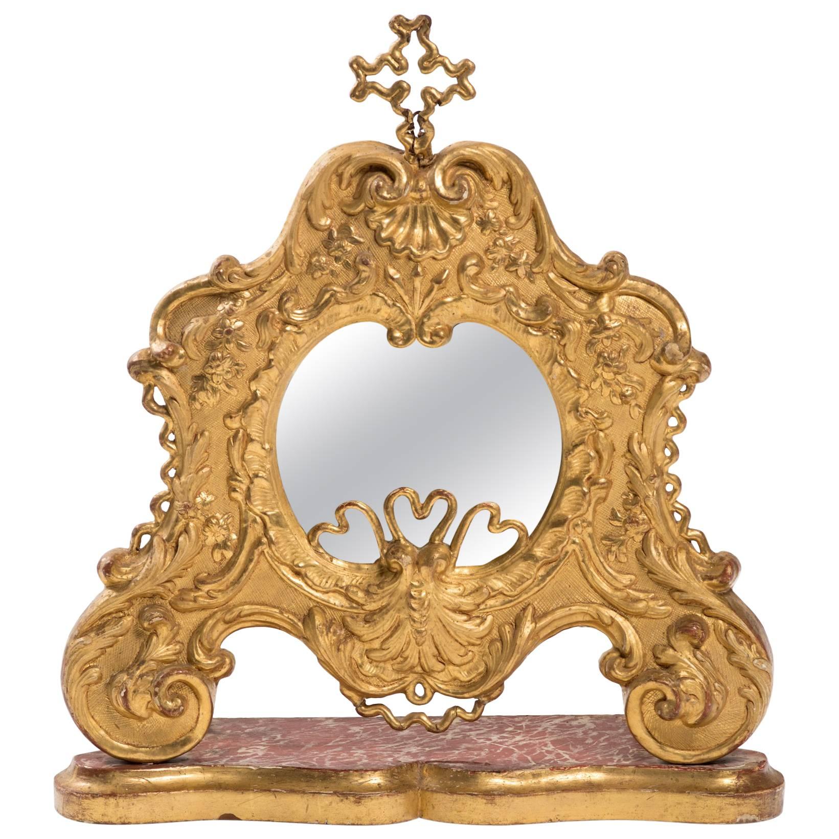 19th Century Giltwood Italian Vanity Mirror