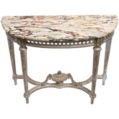 1940s French Marble-Top Console