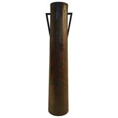 Tall Slender Early 20th Century Japanese Bronze Vase