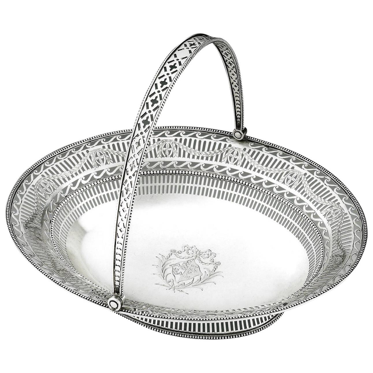 A George III Neo Classical Bread Basket made by Richard Morton, Sheffield, 1777 