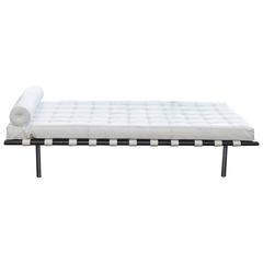 Barcelona-Style Daybed In White Leather