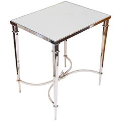 Global Views Nickel and Mirror French Leg Table