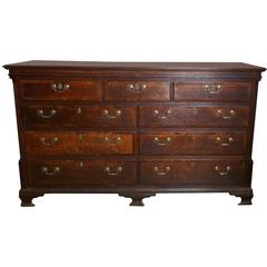 Antique Large 18th Century Lancashire Oak Mule Chest, George III Dresser