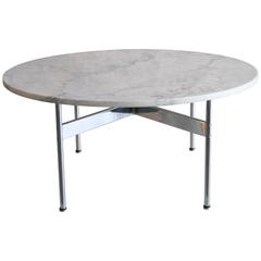 Marble-Top Chrome Coffee Table