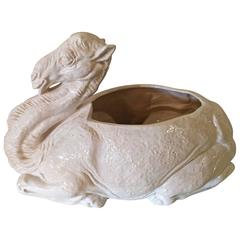 Vintage Camel Planter Pot White Italian Italy Palm Beach Statue 6