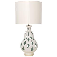Mid-Century Blanc De Chine Crackle Glazed Table Lamp 4