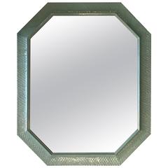Vintage Wall Mirror Lacquered Palm Beach Green Large 11