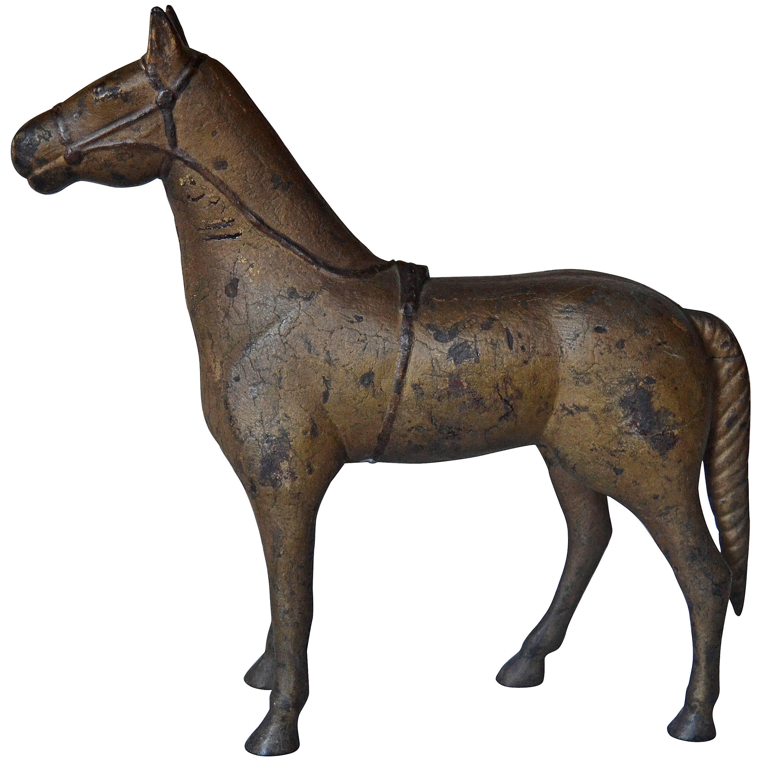 Large 19th Century Cast Iron Horse For Sale