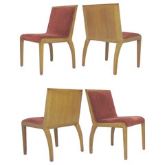 Set of Four Panel Back Dining Chairs by Edward Wormley for Dunbar