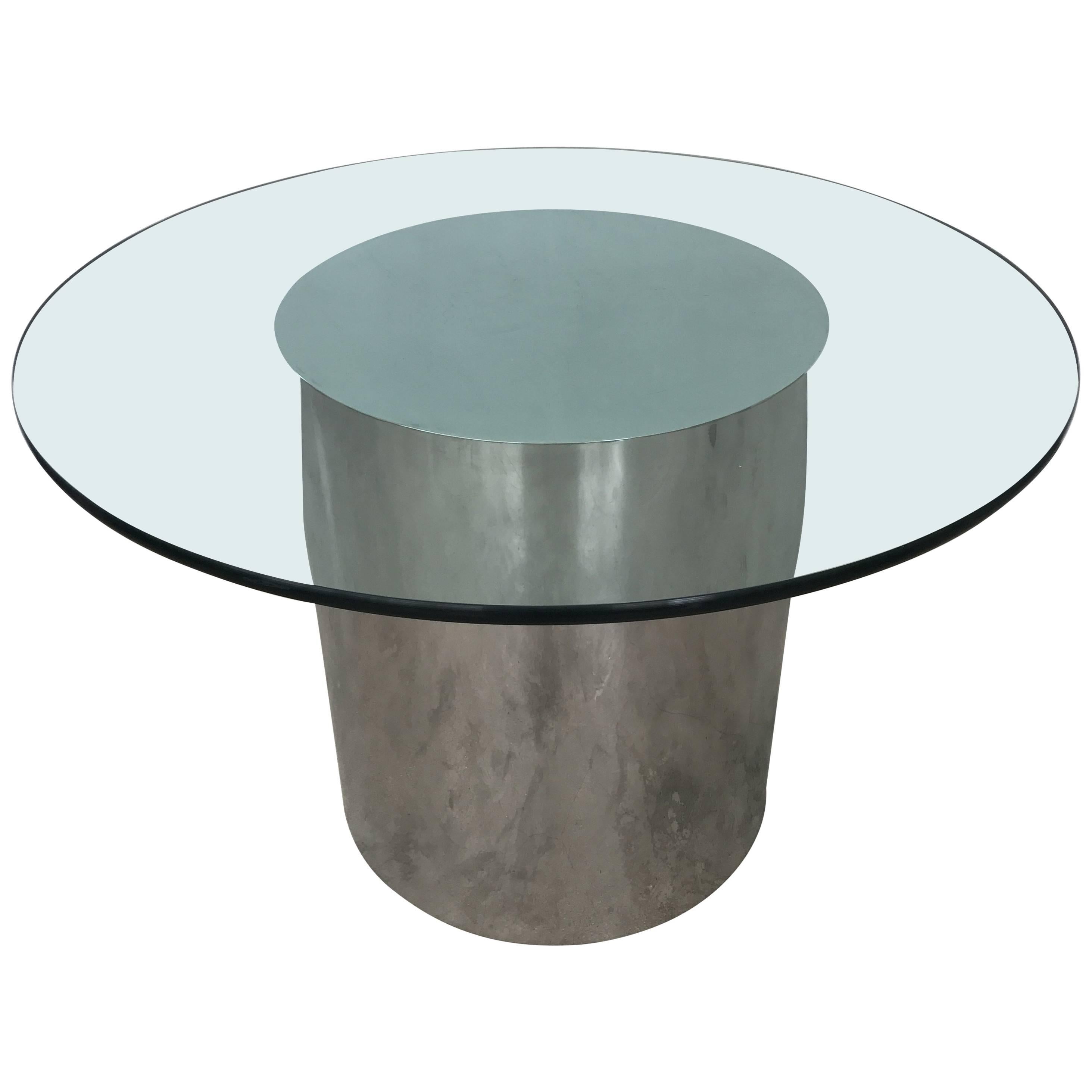 Polished Steel Dining or Center Table Base by Pace Collection