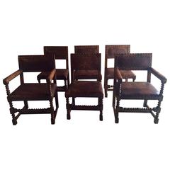 Antique Early 19th Century Dining Chairs, circa 1840, Solid Oak