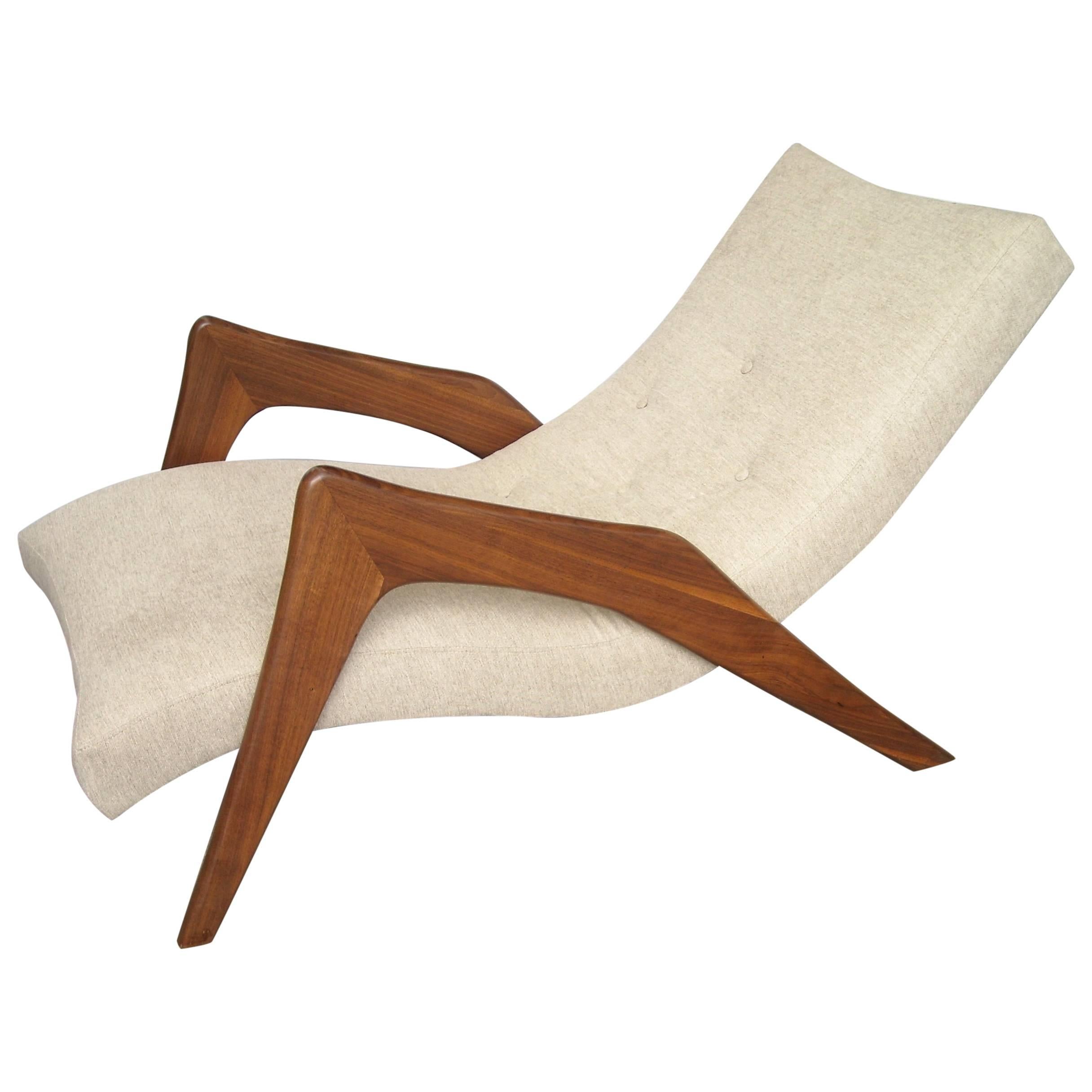 Adrian Pearsall "Grasshopper" Walnut, Lounge Chair