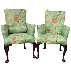 Pair of Georgian Style Floral Upholstered Armchairs by Kittinger, circa 1930