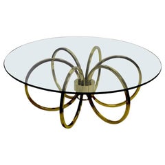 Brass and Glass Coffee Table After Milo Baughman